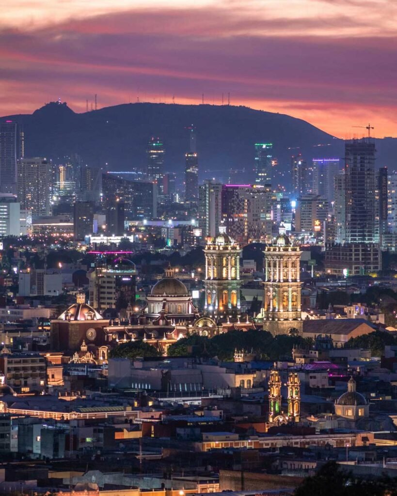 Fotografía de atardecer en Puebla.